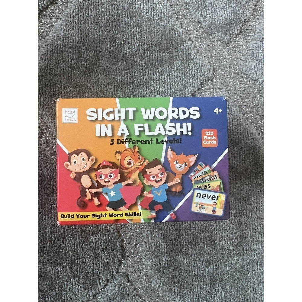 Hapinest Sight Words Flash Cards Set | 220 Flashcards 5‎ Different Levels